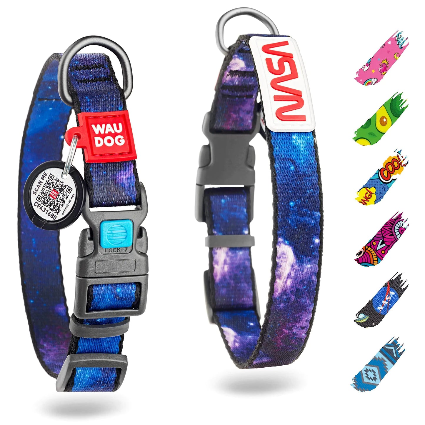 Nylon Dog Collar Adjustable for Small Medium Dogs 916 in Neck x 4/5 in NASA