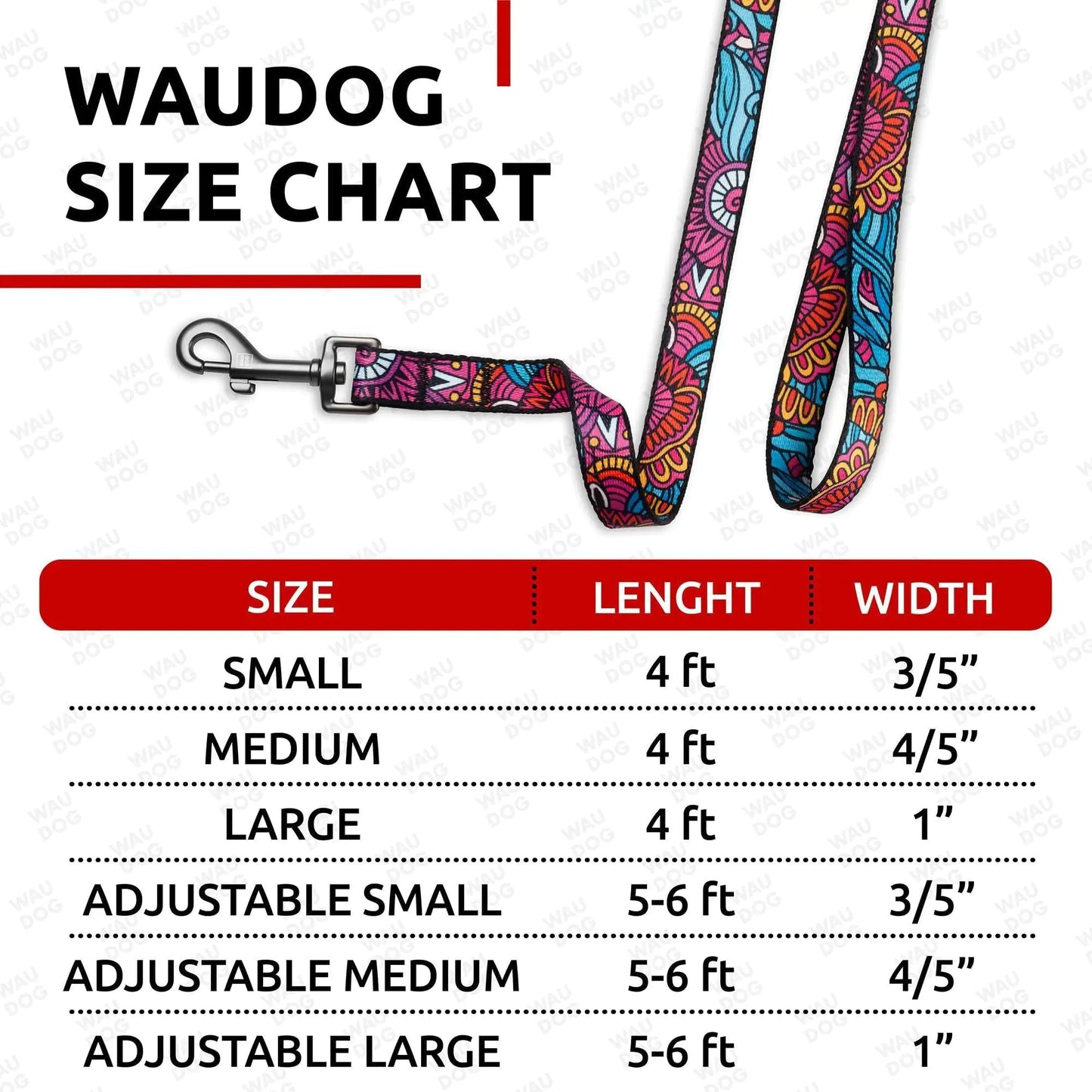 Nylon Dog Leash for Medium and Large Dogs 4 Ft x 1 inch Wide Summer Color