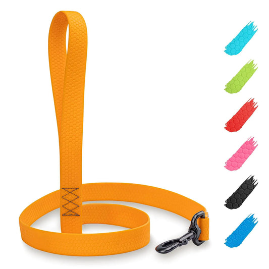 Orange Waterproof Dog Leash 6 Ft x 3/5 in Anti Slip Dirt Resistant Heavy Duty