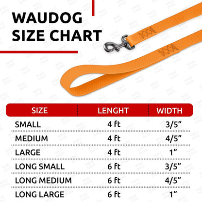 Orange Waterproof Dog Leash 6 Ft x 3/5 in Anti Slip Dirt Resistant Heavy Duty